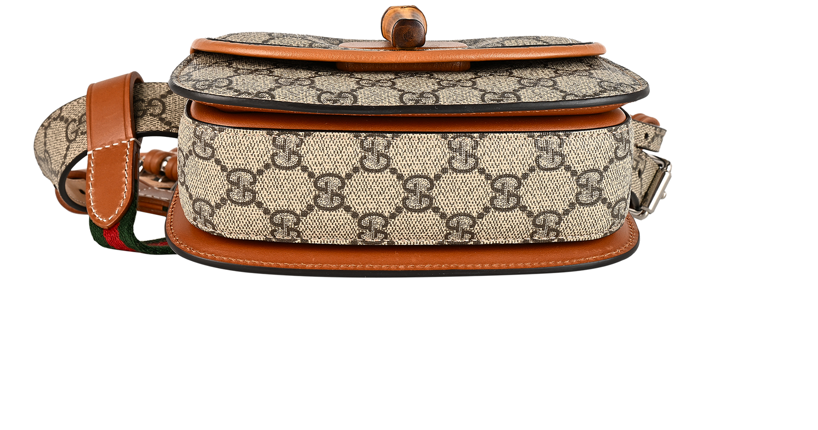 Horsebit Bamboo Belt Bag, &pound;695, Handbags, Beige, Canvas/Leather, Top view